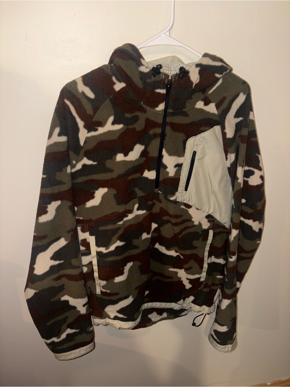 Camo Fleece Hoodie Jacket - Green/Brown Camo